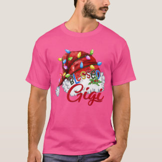 T-shirt Femmes Femmes Béni Gigi Santa Hat Noël Lumière