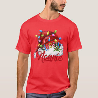 T-shirt Femmes Femmes Béni Nonnie Santa Hat Noël Lumière