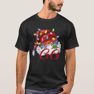 T-shirt Femmes Femmes Femmes Béni gg Santa Hat Noël Lumièr
