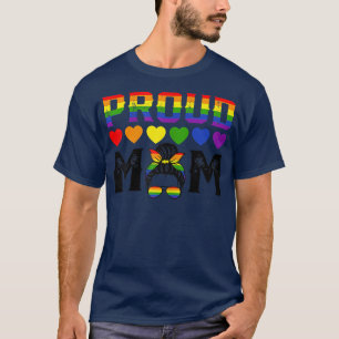 T-shirt Femmes Fier Maman Rainbow Messy Bun Gay pride LGBT