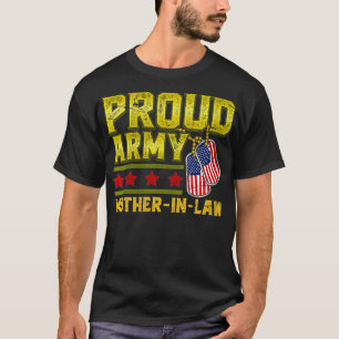 T-shirt Femmes Fière Armée Mère En Droit Drapeau US Milita