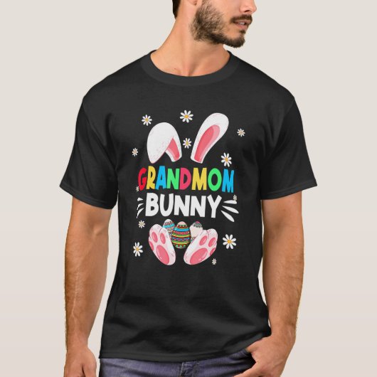 T-shirt Femmes Filles Grand-Mère Lapin Oeufs Chasse Mignon (Devant)