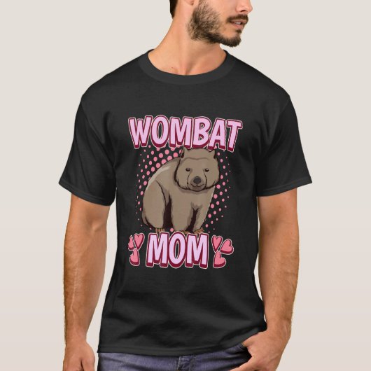 T-shirt Femmes Filles Wombat Maman Australie Citer Mères D (Devant)