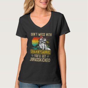 T-shirt Femmes Fun Femmes Retro Grannysaurus Dinosaur Rex