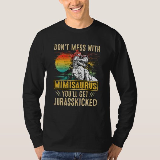 T-shirt Femmes Fun Femmes Rétro Mimisaurus Dinosaur Rex Mo (Devant)
