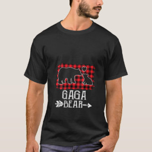 T-shirt FEMMES Gaga de Noël Ours Noël Rouge Plaid Buf