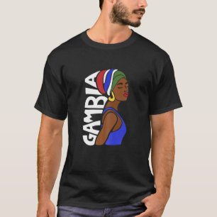 T-shirt Femmes Gambie Drapeau Gambie Banjul Black Ethnic A
