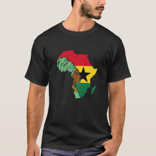 T-shirt Femmes Ghana Drapeau ghanéen Carte Afrique Hérite