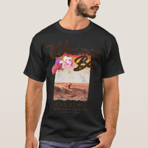 T-shirt Femmes Haleiwa Hawaii Waimea Bay North Shore Vinta