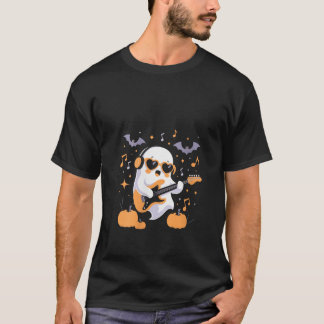 T-shirt FEMMES Halloween Rock Star fantôme Jouer électriqu