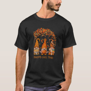 T-shirt Femmes Happy Fall Y'all Gnome automne Gnomes Pumpk