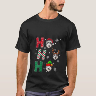 T-shirt Femmes Ho Ho Ho Malamute d'Alaska Amoureux des chi