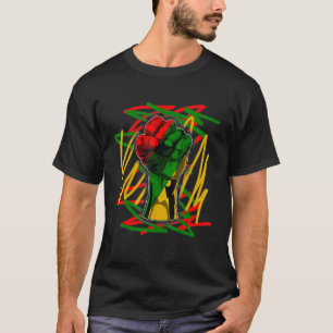 T-shirt Femmes Hommes Enfants Noir Histoire Mois Poing