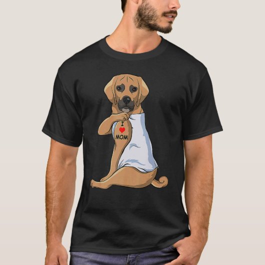 T-shirt Femmes I Love Maman Tattoo Puggle Maman Chien Femm (Devant)
