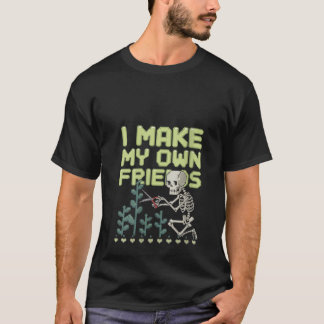 T-shirt FEMMES I Make My own Friends Squelette Plante Goth