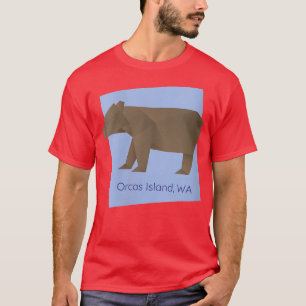 T-shirt FEMMES Ile Orcas Ours Brown Ours Abstrait Ge