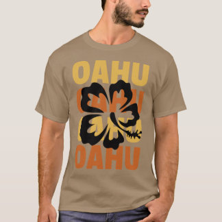 T-shirt Femmes îles hawaïennes style surf Oahu Hibiscus F