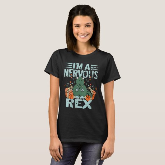 T-shirt FEMMES I'm A Nervous Rex Dinosaure de Noël drôle D (Devant entier)