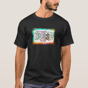 T-shirt Femmes Infirmière Vie Santé Leopard Infirmière Vie