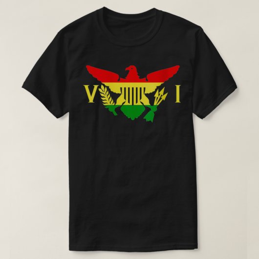 T-shirt Femmes Ites Gold Vert Horizontal Rasta Virgin Isl (Design devant)