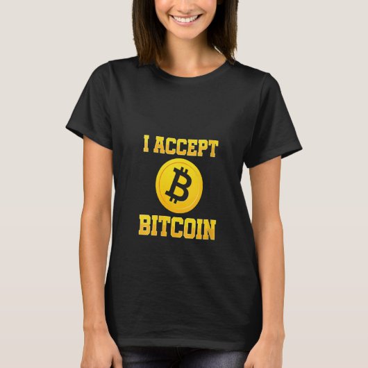 T-shirt Femmes J'Accepte Bitcoin Crypto Devise Btc Pièce M (Devant)