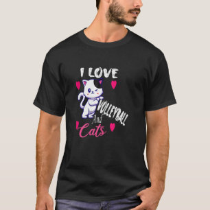 T-shirt Femmes J'adore le Volleyball et les Chats