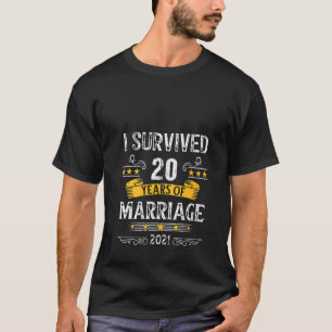 T-shirt Femmes J'Ai Survécu 20 Ans De Mariage 20E Mariage