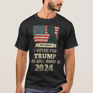 T-shirt Femmes J'Ai Voté Pour Trump, États-Unis Drapeau Di