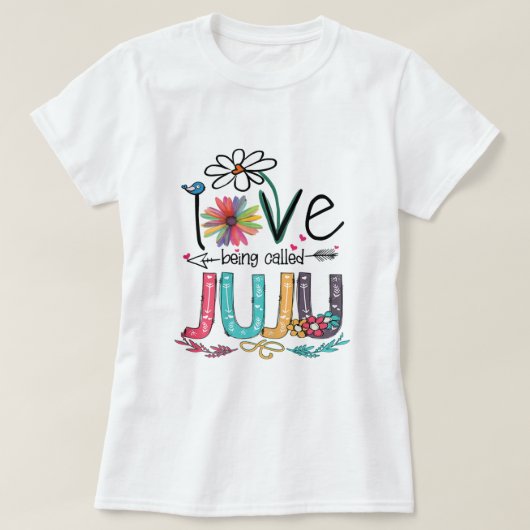 T-shirt Femmes J'Aime Être Appelée Juju Sunflower Mères (Design devant)