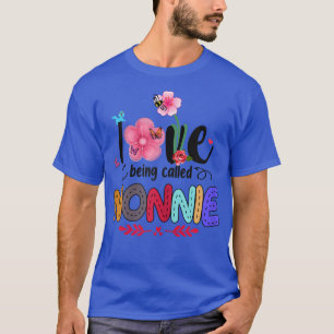 T-shirt Femmes J'Aime Être Appelée Nonnie Flower Art Grand