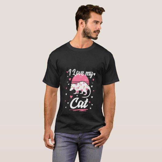T-shirt Femmes J'Aime Mon Chat Opossum Possum Drôle Opossu (Devant entier)