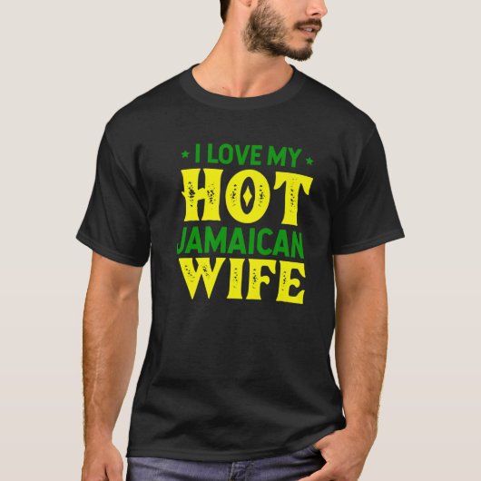 T-shirt Femmes J'Aime Mon Hot Jamaïcain Femme Jamaïque Fem (Devant)