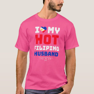 T-shirt Femmes J'Aime Mon Mari Philippin Chaud Philippines