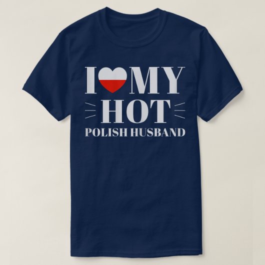 T-shirt Femmes J'Aime Mon Mari Polonais Chaud (Design devant)