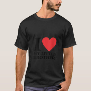 T-shirt Femmes J'Aime Mon Petit Frère Coeur Drôle V Cou