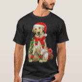 T-shirt FEMMES Jaune Lab Labrador Christmas Tree Dog Log (Devant)
