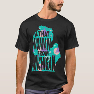 T-shirt Femmes Je Suis Avec Cette Femme Du Michigan Carte