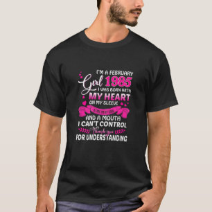 T-shirt Femmes Je suis Février Filles 1985 36E Anniversair