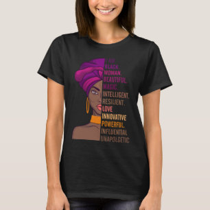 T-shirt Femmes Je Suis Noir Femmes Belle Magie Fière Noire