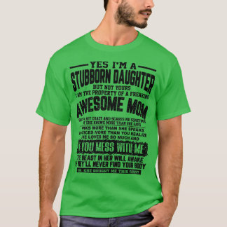 T-shirt Femmes Je Suis Une Fille Stubborn D'Un Awes Fearki