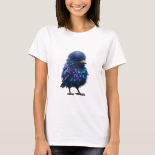 T-shirt Femmes Jeunes aux Plumes Indigo Cosmiques