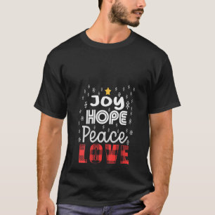 T-shirt Femmes Joy Hope Peace Love Snowflakes Buffalo Plai