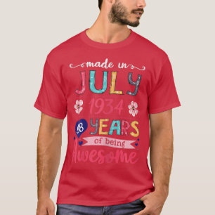 T-shirt Femmes Juillet Filles 1934 Cadeau d'anniversaire 8