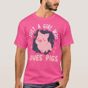 T-shirt Femmes Juste Une Fille Qui Aime Les Cochons Design