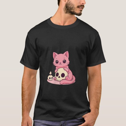 T-shirt Femmes Kawaii Pastel Goth Cute Chat Déplaisant Ske (Devant)