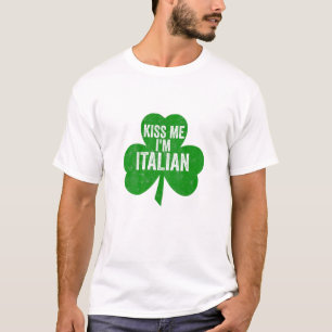 T-shirt Femmes Kiss Me Je suis Italien Drôle Saint Patrick