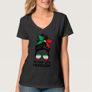 T-shirt Femmes Liberté Libre Iran Messy Bun Iran Fla
