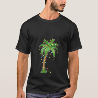 T-shirt FEMMES Lumières de Noël Palm Tree Beach Funny Trop