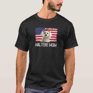 T-shirt Femmes Maltese Maman Us Drapeau 4 juillet Patrioti
