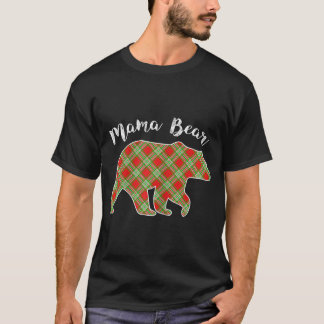T-shirt FEMMES Mama Ours Pajama de Noël Plaid Buffalo Fa